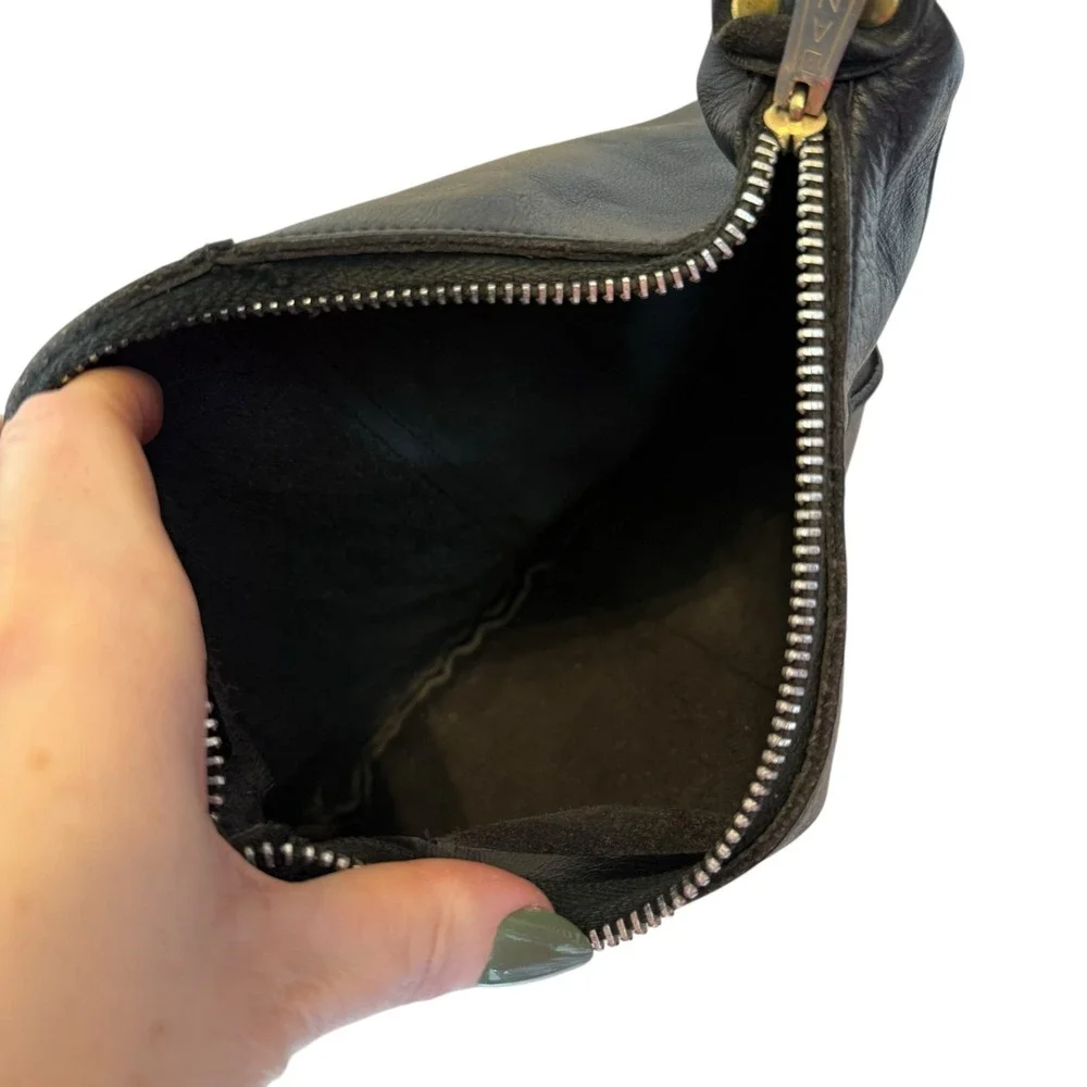 DANDY Leather Hobo Shoulder‎ Bag Purse Boho Streetwear Bohemian Black